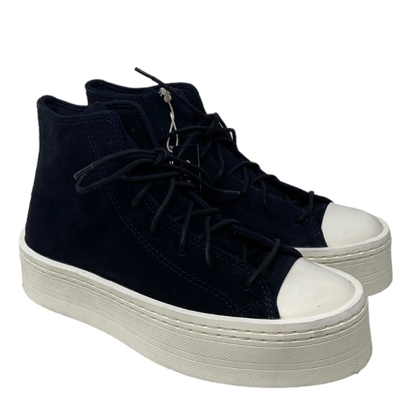 Converse Chuck Taylor Modern Lift Platform Women Suede Black Shoe Casual A05285C - Picture 2 of 9